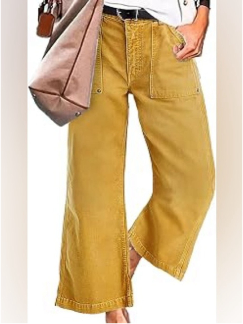 Flamingals Straight Wide Leg Jeans for Women Mid Waisted Casual Raw M FG16-26 - Picture 2 of 3